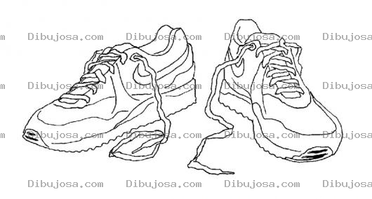 Dibujo para colorear Dibujo De Zapatillas Nike Para Pintar Y Colorear Un Par De Tenis Viejos