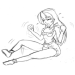 Dibujo para colorear Berrinche De Mujer Para Pintar Y Colorear Chica Berrinchuda