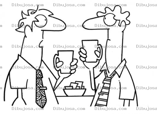 Dibujo para colorear Dibujo De Empleados Tomando Cafe Para Colorear