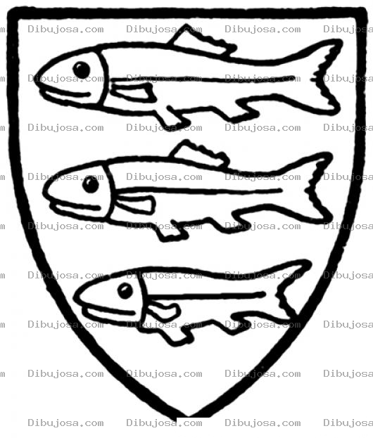Dibujo para colorear Escudo De Pescados Para Colorear