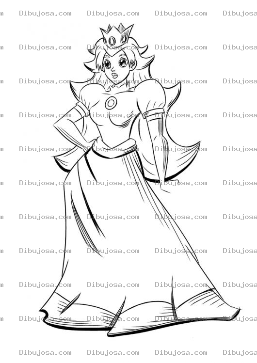 Dibujo para colorear Dibujo De La Princesa De Mariobros Para Pintar Y Colorear Princesa De Mario Bros