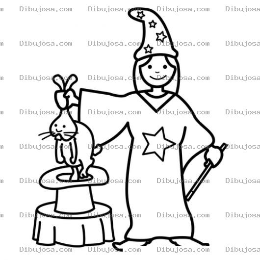 Dibujo para colorear Dibujo De Mujer Maga Haciendo Magia Para Pintar Y Colorear