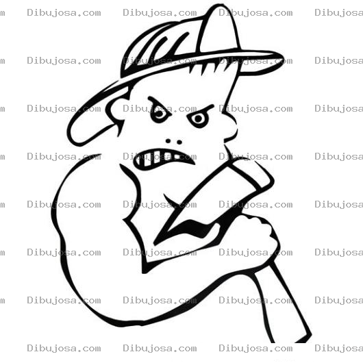 Dibujo para colorear Bombero Bravo Para Pintar Y Colorear