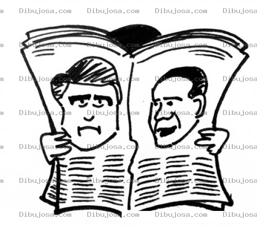 Dibujo para colorear Noticias De Romney Y Obama Para Pintar Y Colorear Votaciones De Usa 2012