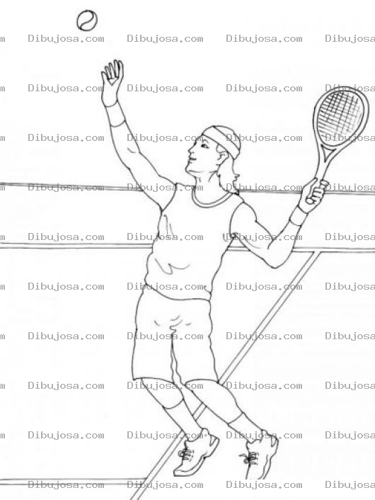 Dibujo para colorear Dibujo Del Tenista Nadal Para Pintar Y Colorear Tenista Sacando La Pelota