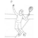 Dibujo para colorear Dibujo Del Tenista Nadal Para Pintar Y Colorear Tenista Sacando La Pelota