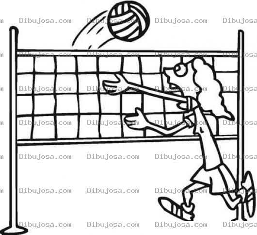 Dibujo para colorear Mujer Voleybolista Para Pintar Y Colorear Chica Jugando Volleyball