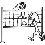 Dibujo para colorear Mujer Voleybolista Para Pintar Y Colorear Chica Jugando Volleyball