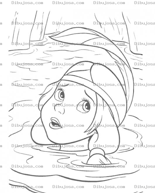 Dibujo para colorear Indita En Un Pantano Para Pintar Y Colorear