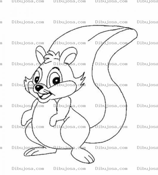 Dibujo para colorear Dibujo De Una Ardillita Para Pintar Y Colorear Ardilla Feliz