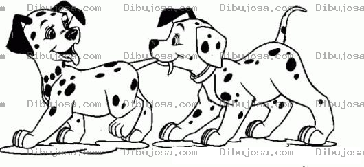 Dibujo para colorear Dibujo De Perritos Dalmatas Para Pintar Y Colorear Cachorritos Dalmatas