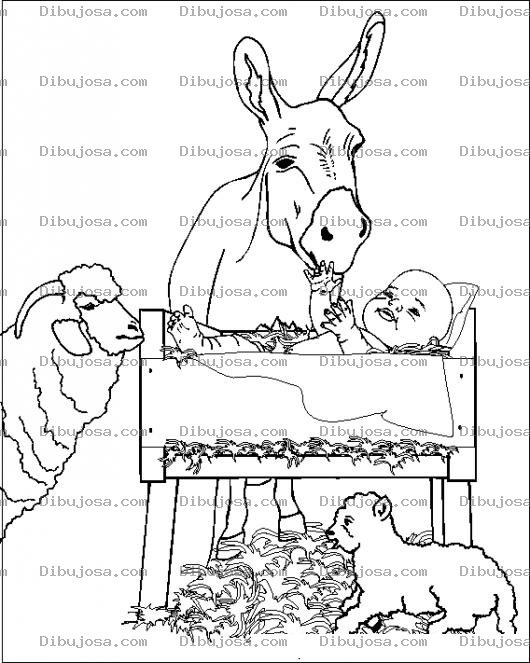 Dibujo para colorear Dibujo Del Pesebre De Jesus Para Pintar Y Colorear