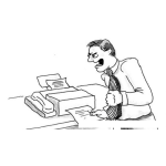 Dibujo para colorear Dibujo De Fax Para Pintar Y Colorear A Un Jefe Enojado Recibiendo Un Fax Que Lo Enojo Mucho