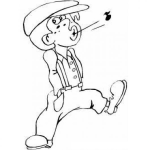 Dibujo para colorear Dibujo De Hombe Haciendose El Loco Y El Desentendido Para Pintar Y Colorear Muchacho Sin Oficio Vago Feliz