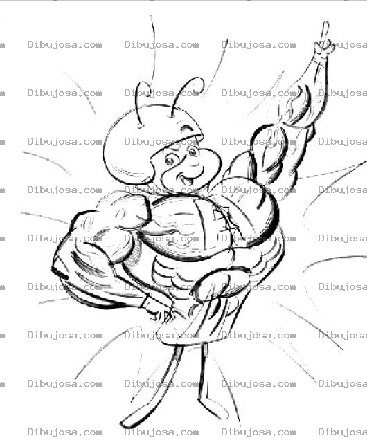 Dibujo para colorear Hormiga Atomica Con Anabolicos Y Esoeroides Para Pintar Y Colorear