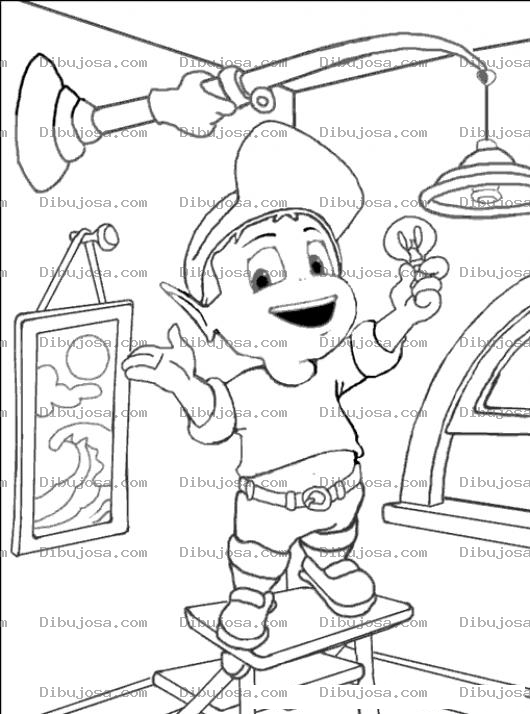 Dibujo para colorear Dibujo De Chico Cambiando Una Bombilla Para Pintar Y Colorear Un Foco Electrico