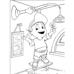 Dibujo para colorear Dibujo De Chico Cambiando Una Bombilla Para Pintar Y Colorear Un Foco Electrico
