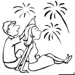 Dibujo para colorear Lucescampero Dibujo De Una Pareja Sentada En El Campo Marte Viendo Las Luces Campero De Guatemala Para Pintar Y Colorear
