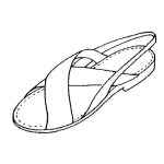 Dibujo para colorear Dibujo De Una Sandalia Para Pintar Y Colorear Un Caite De Cuero