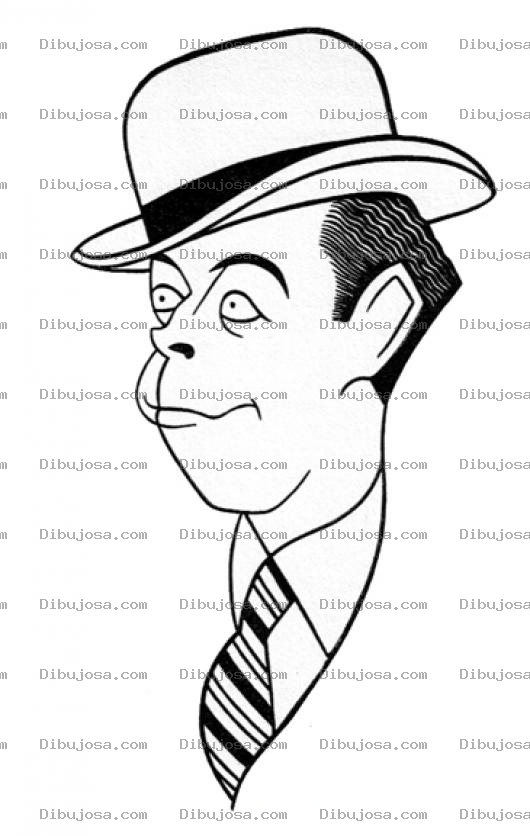 Dibujo para colorear Dibujo De Hombre Con Sombrero Y Corbata Para Colorear