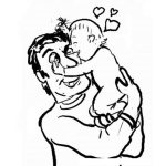 Dibujo para colorear Dibujo De Abuelito Con Nieto Para Pintar Y Colorear