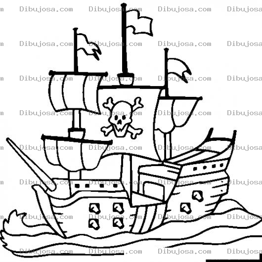 Dibujo para colorear Dibujos De Barcos Piratas