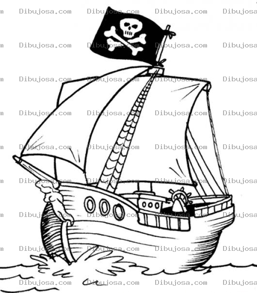 Dibujo para colorear Dibujo De Barco Pirata Para Colorear