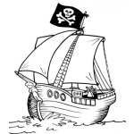 Dibujo para colorear Dibujo De Barco Pirata Para Colorear