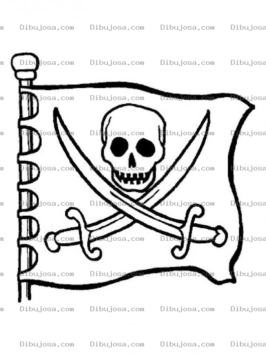 Dibujo para colorear Bandera De Piratas Para Pintar Y Colorear Escudo Pirata