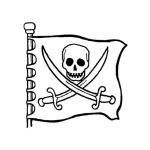 Dibujo para colorear Bandera De Piratas Para Pintar Y Colorear Escudo Pirata