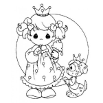 Dibujo para colorear Princesita Dibujo De Una Princesa De Precious Moments Para Pintar Y Colorear Prinsesita Con Perrito