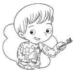 Dibujo para colorear Nino Lavandose Los Dientes Para Pintar Y Colorear
