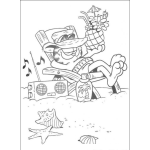 Dibujo para colorear Colorear a Garfiel en la playa