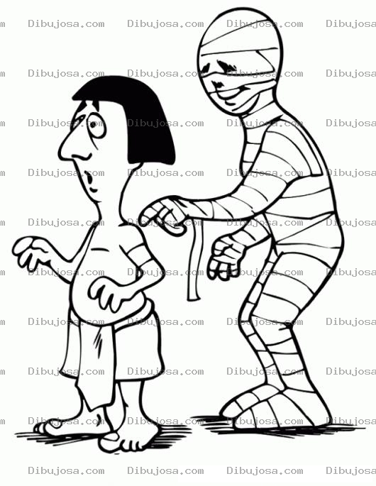 Dibujo para colorear Momia Asustando Dibujo De Una Momia Asustadora Para Pintar Y Colorear Momia Viva