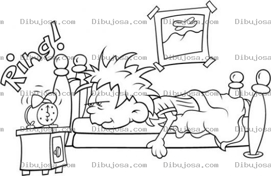Dibujo para colorear Colorear Reloj Despertador Sonando Para Pintar Y Colorear Alarma De Relojdespertador