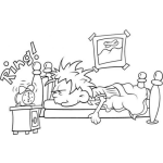 Dibujo para colorear Colorear Reloj Despertador Sonando Para Pintar Y Colorear Alarma De Relojdespertador