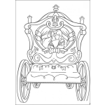 Dibujo para colorear Final Feliz De Cenicienta Para Pintar Y Colorear Dibujo De La Carroza De Cenicienta Con Su Principe