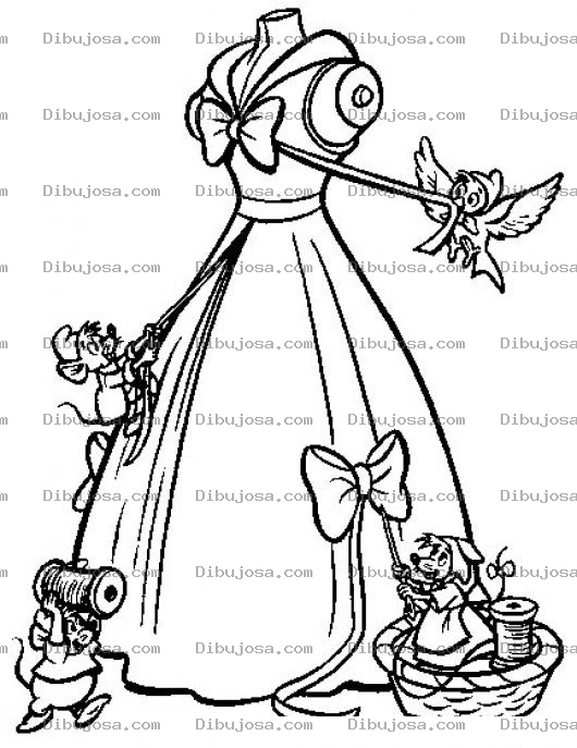 Dibujo para colorear Dibujo Del Vestido De Cenicienta Para Pintar Y Colorear Vesido De Cindirela
