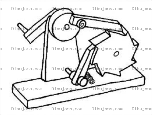 Dibujo para colorear Dibujo De Matraca Mecanica De Manivela Para Pintar Y Colorear