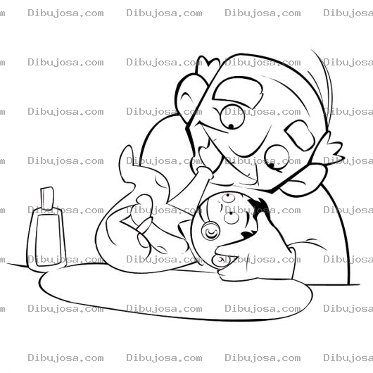 Dibujo para colorear Dibujo De Abuelo Y Nieto Bebe Para Pintar Y Colorear Abuelito Con Su Nietesito