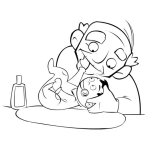 Dibujo para colorear Dibujo De Abuelo Y Nieto Bebe Para Pintar Y Colorear Abuelito Con Su Nietesito