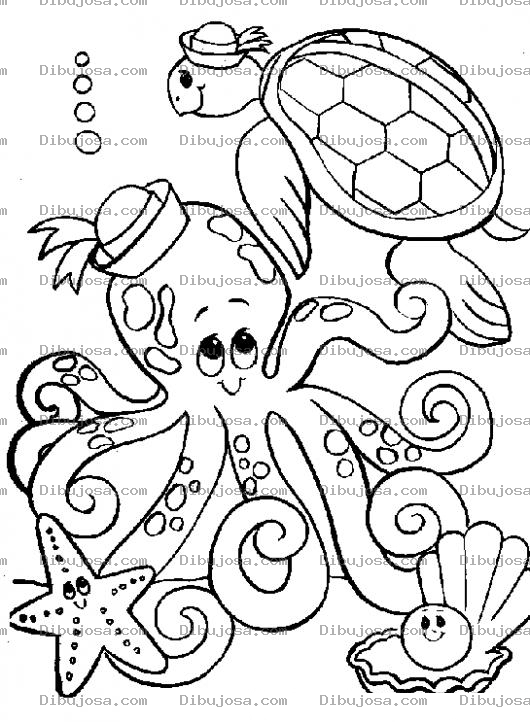 Dibujo para colorear Animalitos Acuaticos Para Colorear