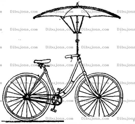 Dibujo para colorear Bicicleta Con Sombrilla Para Pintar Y Colorear