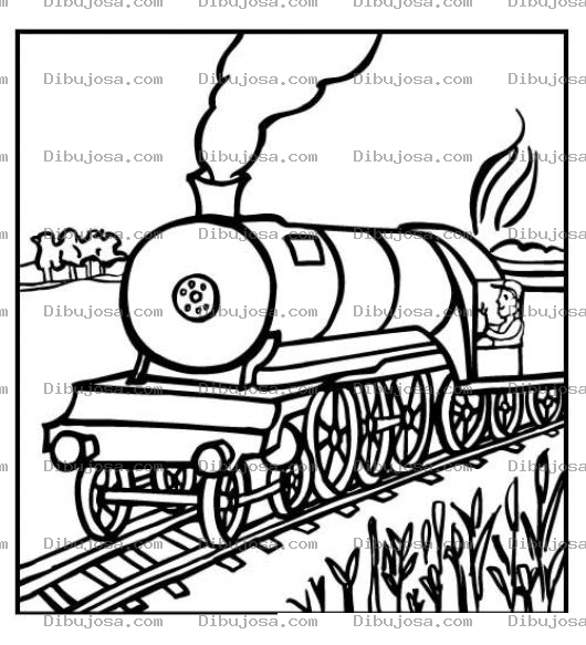 Dibujo para colorear Dibujo De Locomotora Para Pintar Y Colorear Un Tren