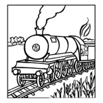 Dibujo para colorear Dibujo De Locomotora Para Pintar Y Colorear Un Tren