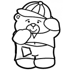 Dibujo para colorear Osito Con Gorra Para Pintar Y Colorear