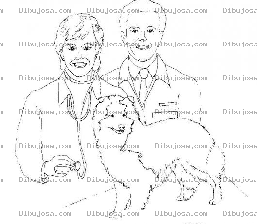 Dibujo para colorear Esposos Veterinarios Para Colorear