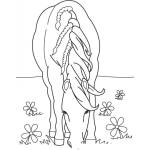 Dibujo para colorear Dibujo De Caballo Comiendo Cesped Llano Grama Sacate O Monte Para Pintar Y Colorear