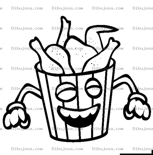 Dibujo para colorear Cubeta De Pollo Para Pintar Y Colorear