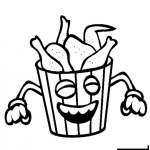 Dibujo para colorear Cubeta De Pollo Para Pintar Y Colorear